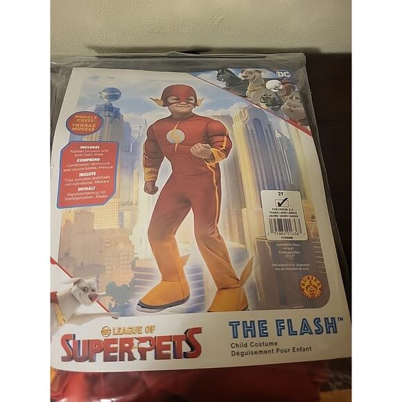DC League Of Super Pets The Flash Child Halloween Costume 2T - Picture 1 of 4